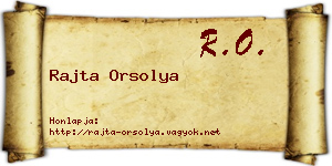 Rajta Orsolya névjegykártya